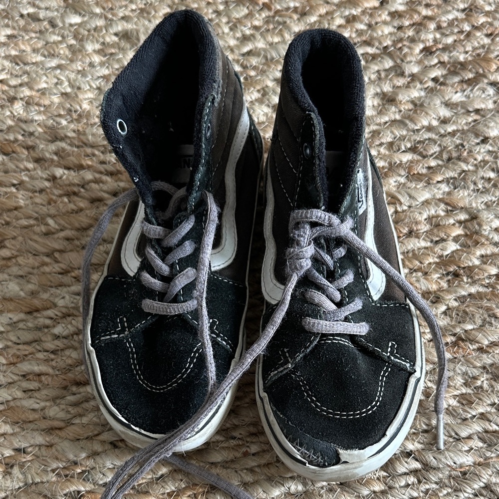 Vans Kids Black and White High-Top Sneakers